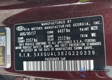 2018 Kia Optima Ex z USA, uszkodzony, nr VIN 5XXGU4L38JG220339